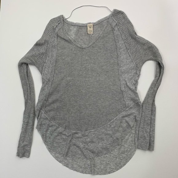 Free People S We the Free Grey thermal  tunic - Picture 1 of 8